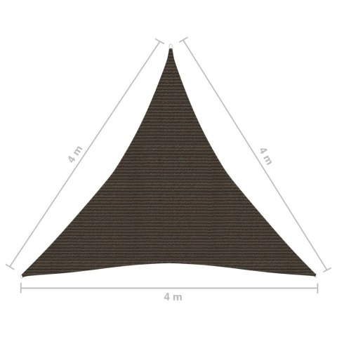 Żagiel przeciwsłoneczny, 160 g/m², brązowy, 4x4x4 m, HDPE