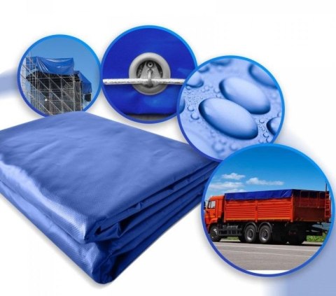 JAGO Plandeka 650 g/m², aluminiowe oczka, niebieska, 5 x 8 m