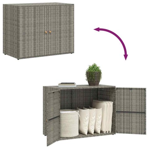 Szafka ogrodowa, szara, 100x55,5x80 cm, rattan PE