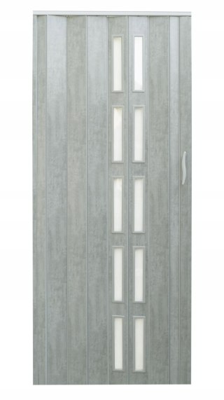 Drzwi harmonijkowe 005S-61-80 beton mat 80 cm
