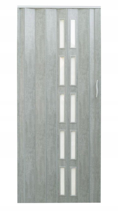 Drzwi harmonijkowe 005S-61-80 beton mat 80 cm
