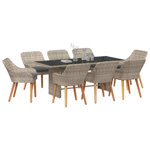 Zestaw do jadalni 9 pcs Jasnoszary 190 x 80 x 74 cm