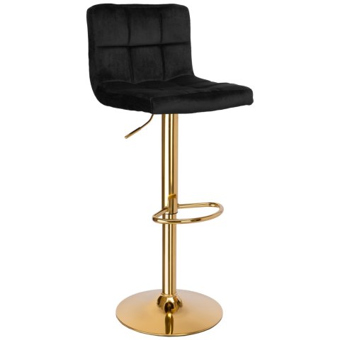 Krzesło barowe ARAKO GOLD aksamitne czarne VELVET