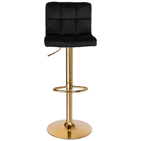 Krzesło barowe ARAKO GOLD aksamitne czarne VELVET
