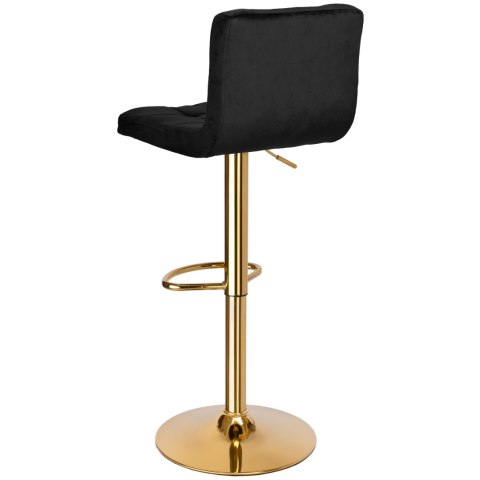 Krzesło barowe ARAKO GOLD aksamitne czarne VELVET