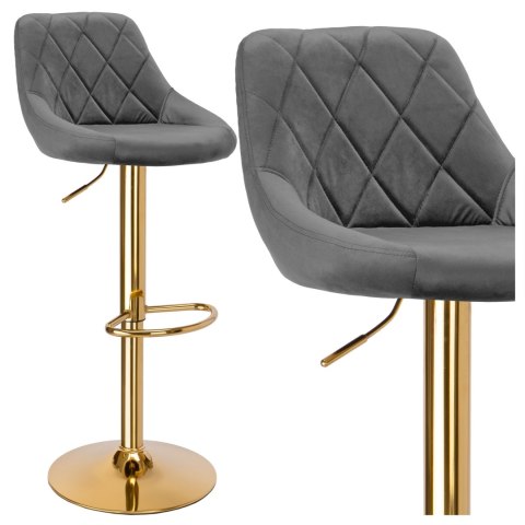 Krzesło barowe CYDRO GOLD welurowe grafitowe VELVET