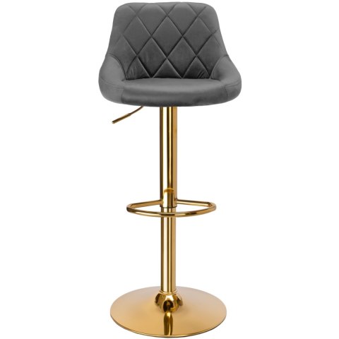 Krzesło barowe CYDRO GOLD welurowe grafitowe VELVET