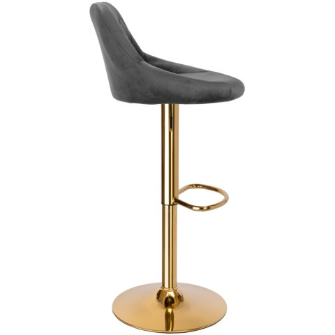 Krzesło barowe CYDRO GOLD welurowe grafitowe VELVET