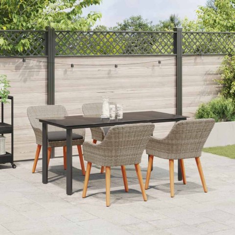 Zestaw do jadalni 5 pcs Jasnoszary i czarny 160 x 80 x 74 cm