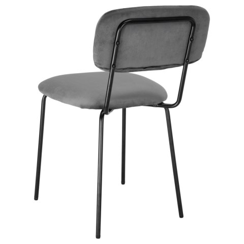 Krzesło LOUIS Black Grafitowe Velvet