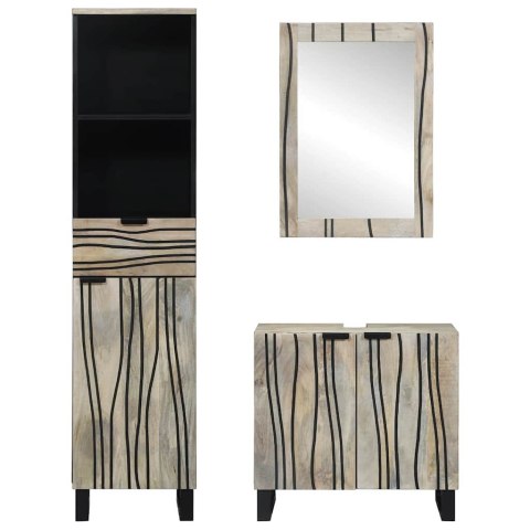 Zestaw mebli łazienkowych 3 pcs Biały 38 x 33 x 160 cm