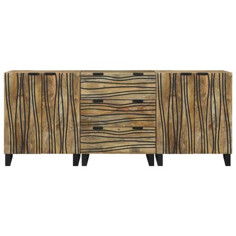 Zestaw mebli łazienkowych 3 pcs Brązowy Średni Drewno Lite