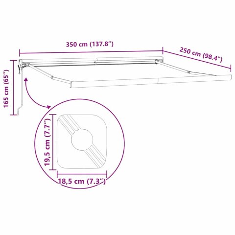Markiza automatyczna w czerwono-białe paski 350x250 cm