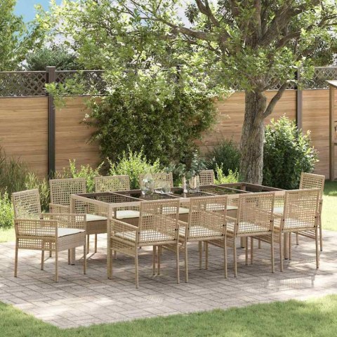 Zestaw do jadalni w ogrodzie 11 pcs Beżowy 250 x 100 x 75 cm