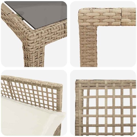 Zestaw do jadalni w ogrodzie 11 pcs Beżowy 250 x 100 x 75 cm