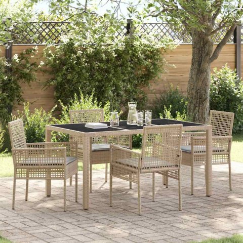 Zestaw do jadalni w ogrodzie 5 pcs Beżowy 150 x 90 x 75 cm