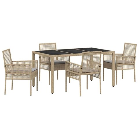 Zestaw do jadalni w ogrodzie 5 pcs Beżowy 150 x 90 x 75 cm