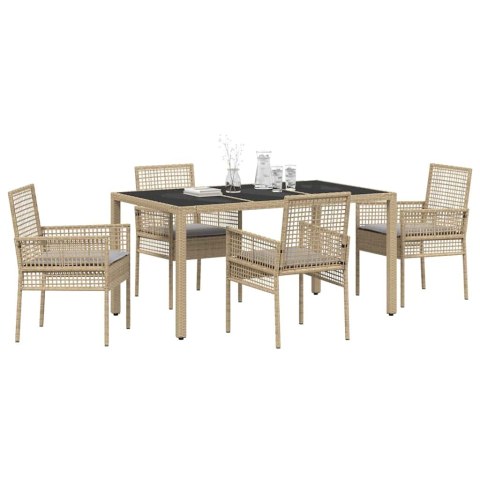 Zestaw do jadalni w ogrodzie 5 pcs Beżowy 150 x 90 x 75 cm