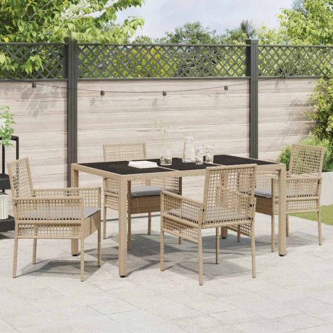 Zestaw do jadalni w ogrodzie 5 pcs Beżowy 150 x 90 x 75 cm