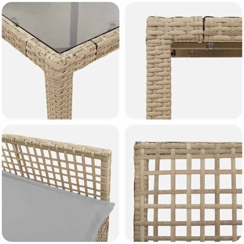 Zestaw do jadalni w ogrodzie 5 pcs Beżowy 150 x 90 x 75 cm
