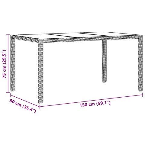 Zestaw do jadalni w ogrodzie 5 pcs Beżowy 150 x 90 x 75 cm