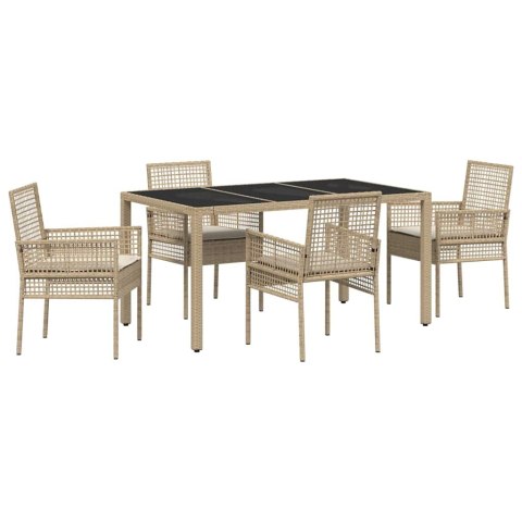 Zestaw do jadalni w ogrodzie 5 pcs Beżowy 150 x 90 x 75 cm
