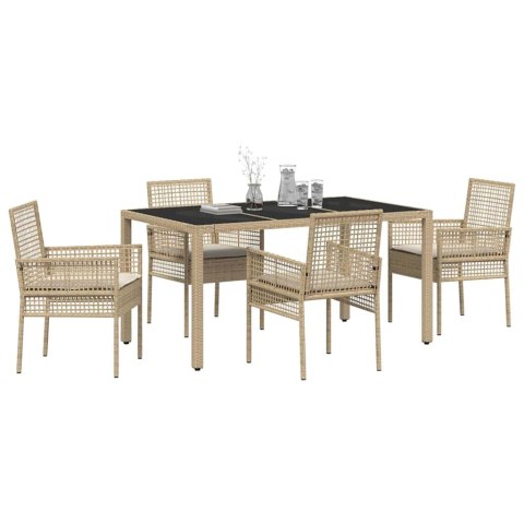 Zestaw do jadalni w ogrodzie 5 pcs Beżowy 150 x 90 x 75 cm