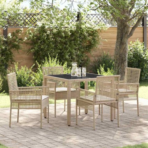 Zestaw do jadalni w ogrodzie 5 pcs Beżowy 90 x 90 x 75 cm