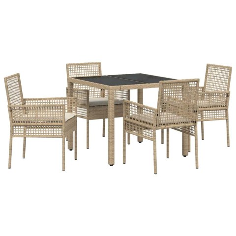 Zestaw do jadalni w ogrodzie 5 pcs Beżowy 90 x 90 x 75 cm