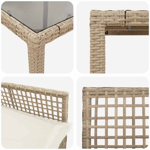 Zestaw do jadalni w ogrodzie 5 pcs Beżowy 90 x 90 x 75 cm