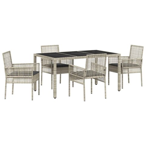 Zestaw do jadalni w ogrodzie 5 pcs Jasnoszary 150 x 90 x 75 cm