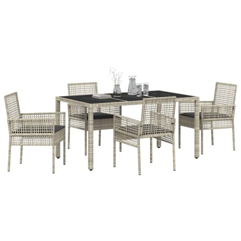 Zestaw do jadalni w ogrodzie 5 pcs Jasnoszary 150 x 90 x 75 cm
