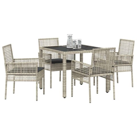 Zestaw do jadalni w ogrodzie 5 pcs Jasnoszary 90 x 90 x 75 cm