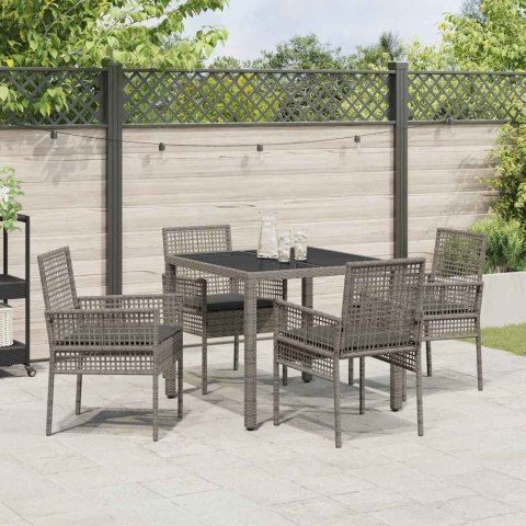 Zestaw do jadalni w ogrodzie 5 pcs Szary 90 x 90 x 75 cm
