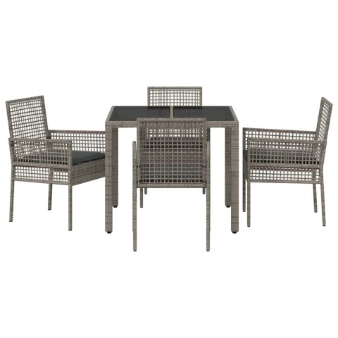 Zestaw do jadalni w ogrodzie 5 pcs Szary 90 x 90 x 75 cm