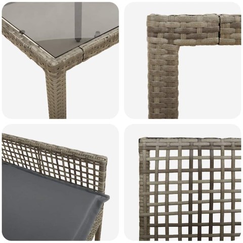Zestaw do jadalni w ogrodzie 5 pcs Szary 90 x 90 x 75 cm