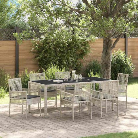 Zestaw do jadalni w ogrodzie 7 pcs Jasnoszary 190 x 90 x 75 cm