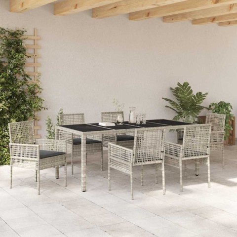 Zestaw do jadalni w ogrodzie 7 pcs Jasnoszary 190 x 90 x 75 cm