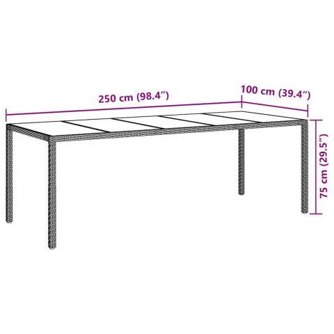Zestaw do jadalni w ogrodzie 9 pcs Beżowy 250 x 100 x 75 cm