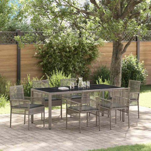 Zestaw jadalny do ogrodu 7 pcs Szary 190 x 90 x 75 cm