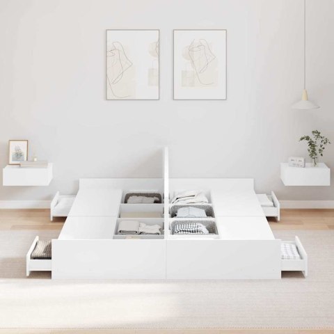 Rama łóżka z miejscem na przechowywanie Biały 160 x 200 cm