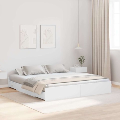 Rama łóżka z miejscem na przechowywanie Biały 200 x 200 cm