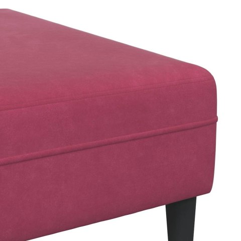 Sofa welurowa z poduszką z poduszką 3 pcs Czerwone wino 208 cm Aksamit