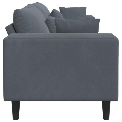 Sofa welurowa z poduszką z poduszką Ciemnoszary 208 cm Aksamit