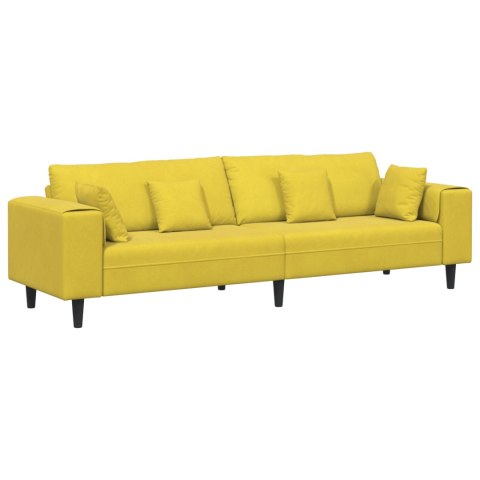 Sofa welurowa z poduszką z poduszką Żółty 210 cm Aksamit