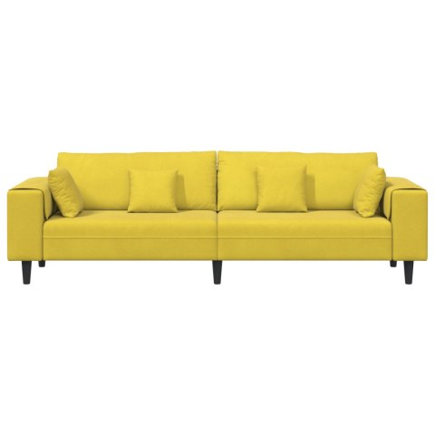 Sofa welurowa z poduszką z poduszką Żółty 210 cm Aksamit