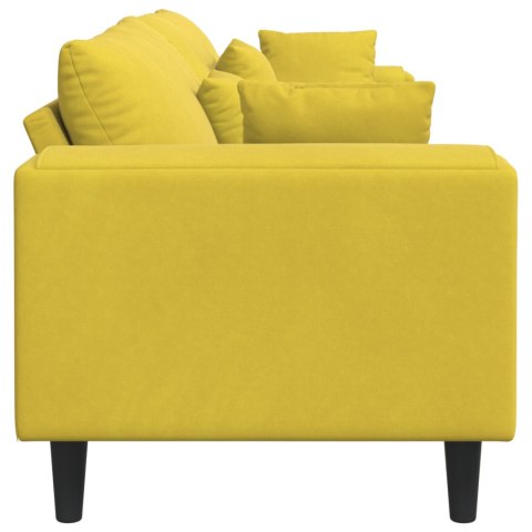 Sofa welurowa z poduszką z poduszką Żółty 210 cm Aksamit