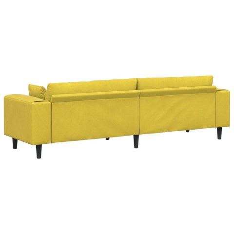 Sofa welurowa z poduszką z poduszką Żółty 210 cm Aksamit