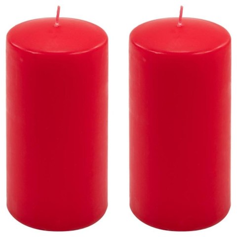 Zestaw świec słupkowych, 15 cm, Ø 7,5 cm, czerwony, 2 sztuki