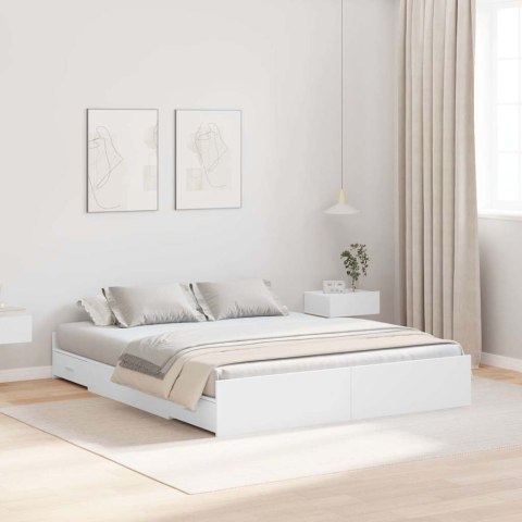 Rama łóżka z miejscem na przechowywanie Biały 135 x 190 cm